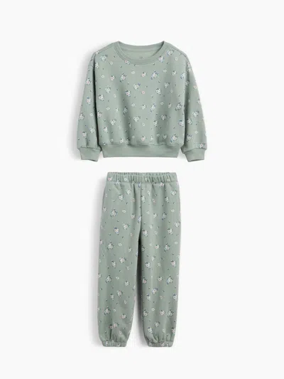 Gap Baby & Toddler Vintagesoft Floral Sweat Set In Green