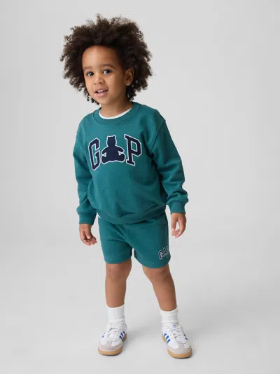 Gap Baby & Toddler Vintagesoft French Terry Bear Logo Sweat Set In Green