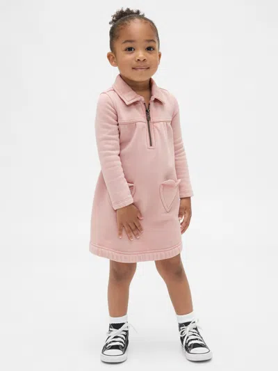 Gap Baby & Toddler Vintagesoft Half-zip Dress In Pink