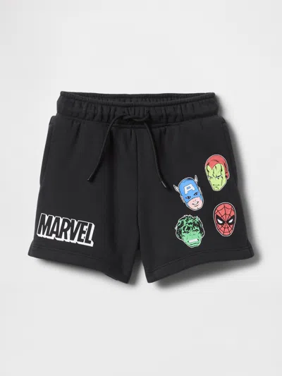 Gap Kids' Baby & Toddler Vintagesoft Marvel Sweat Shorts In Black