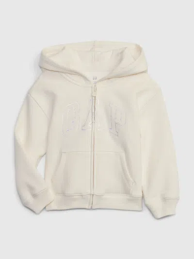 Gap Babies' Toddler Metallic  Logo Hoodie In Ivory Frost Beige