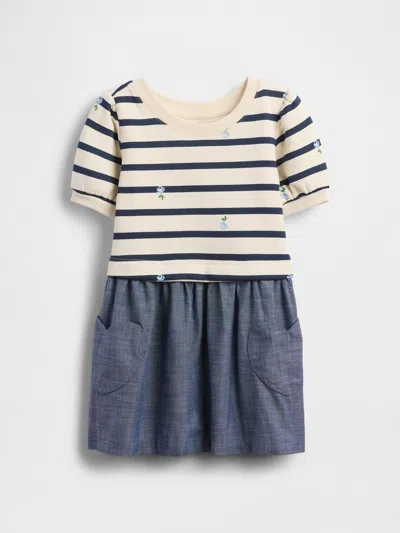 Gap Baby & Toddler Vintagesoft Mixed Media Dress In Blue