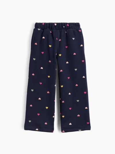 Gap Baby & Toddler Vintagesoft Print Wide-leg Sweatpants In Navy Multi Hearts
