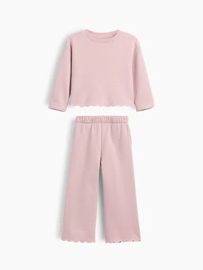 Gap Baby & Toddler Vintagesoft Scalloped Sweat Set In Pink