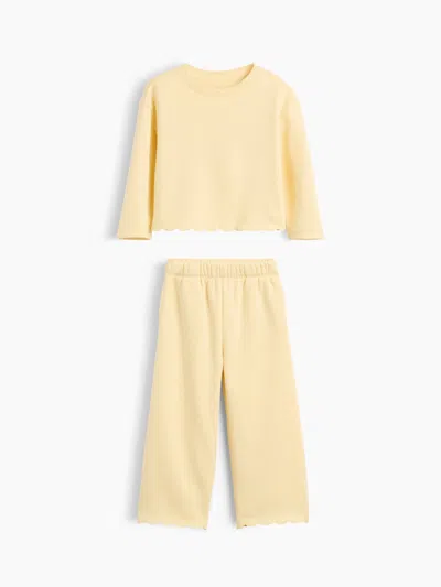 Gap Baby & Toddler Vintagesoft Scalloped Sweat Set In Yellow