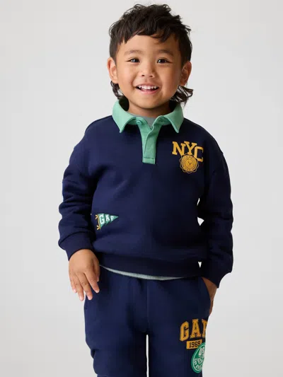 Gap Baby & Toddler Vintagesoft Varsity Logo Polo Shirt Sweatshirt In Blue