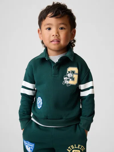 Gap Baby & Toddler Vintagesoft Varsity Logo Polo Shirt Sweatshirt In Green