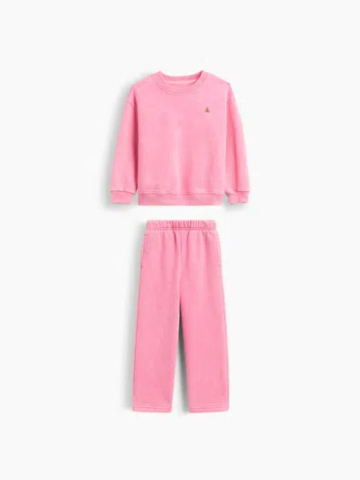 Gap Baby & Toddler Vintagesoft Washed Sweat Set In Love Letter Pink