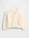 Gap Baby Bear-pocket Cardigan Sweater In Neutral