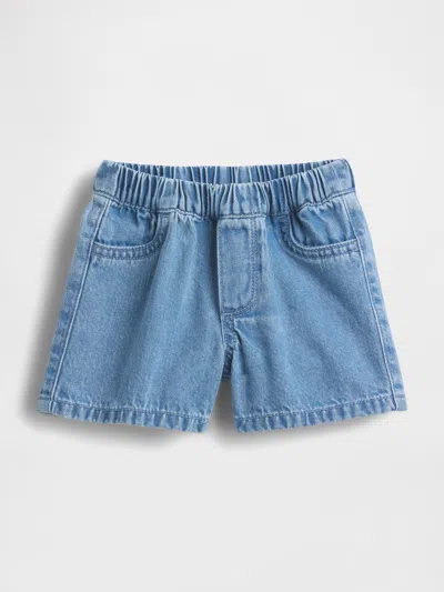 Gap Kids' Baby Bear Pocket Pull-on Denim Shorts In Blue