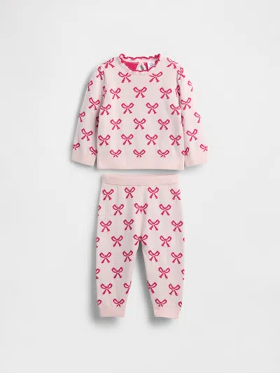 Gap Baby Bow Sweater Outfit Set In Pink