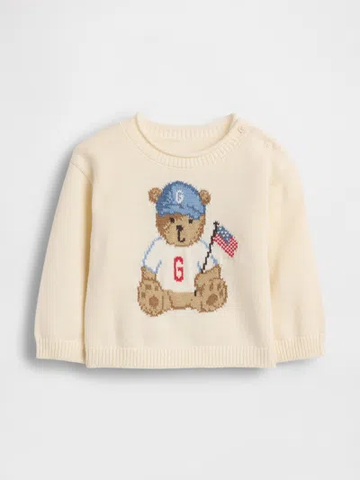 Gap Kids' Baby Brannan Bear Americana Sweater In Neutral