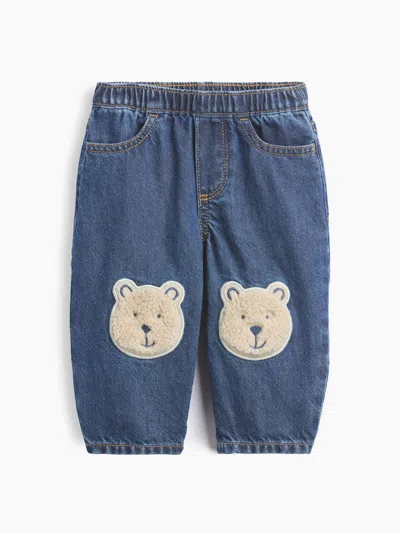 Gap Baby Brannan Bear Patch Pull-on Jeans In Blue