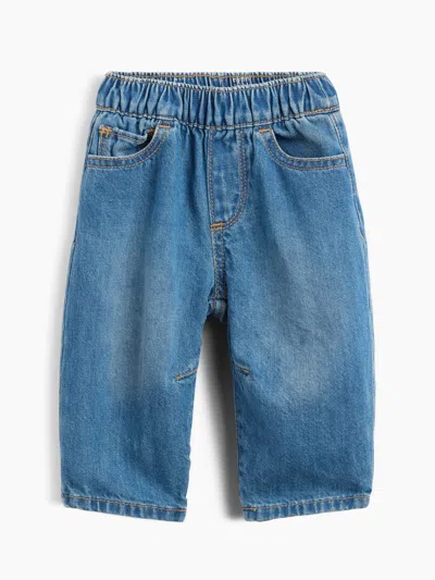Gap Baby Brannan Bear Pull-on Barrel Jeans In Medium Wash