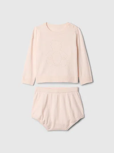Gap Kids' Baby Brannan Bear Sweater Short Set In Barely Pink