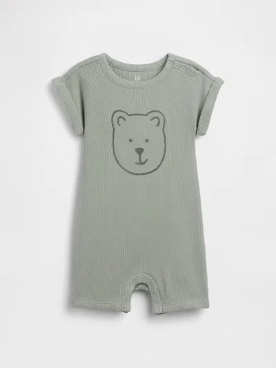 Gap Baby Brannan Bear Waffle Shorty One-piece In Green
