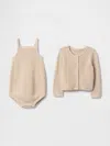 Gap Baby Cardigan Sweater Outfit Set In Bedrock Beige