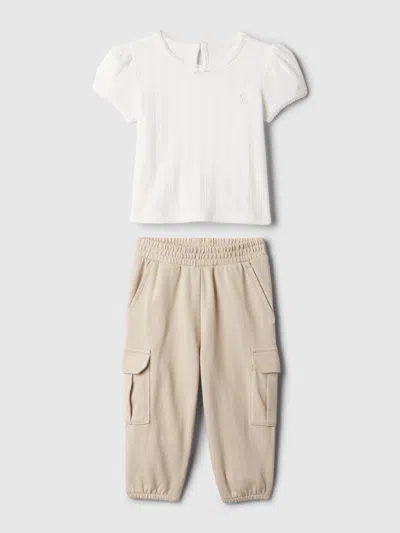 Gap Baby Cargo Outfit Set In Off White