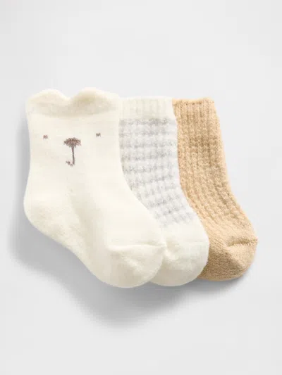 Gap Baby Cashsoft Crew Socks (3-pack) In Brown