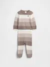 Gap Baby Cashsoft Stripe Sweater Outfit Set In Brown