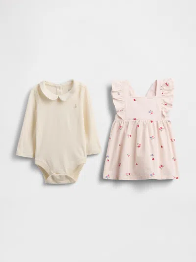 Gap Kids' Baby Cord Overall Outfit Set In Pink