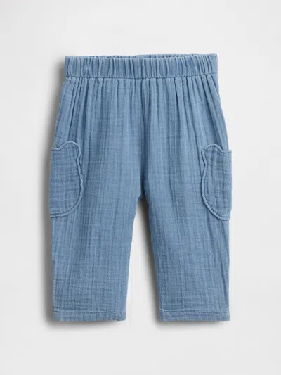 Gap Kids' Baby Cotton Gauze Brannan Bear Pants In Blue