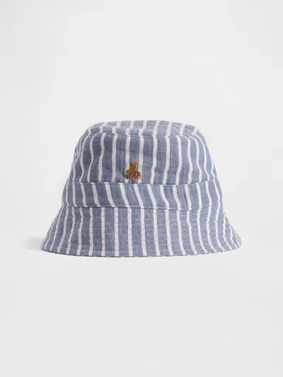 Gap Kids' Baby Cotton Gauze Stripe Bucket Hat In Blue