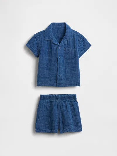 Gap Baby Crinkle Gauze Denim Outfit Set