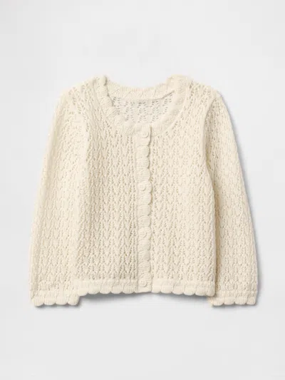 Gap Baby Crochet Cardigan In Ivory Frost