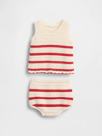 Gap Baby Crochet Outfit Set In Ivory Frost