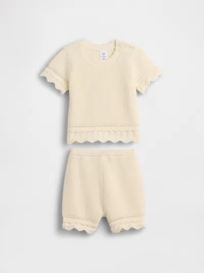 Gap Baby Crochet Outfit Set In Neutral
