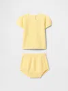 Gap Baby Crochet Outfit Set In Pale Banana Yellow