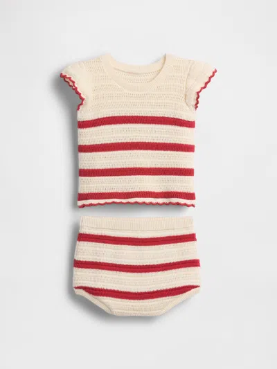 Gap Baby Crochet Stripe Outfit Set In Neutral