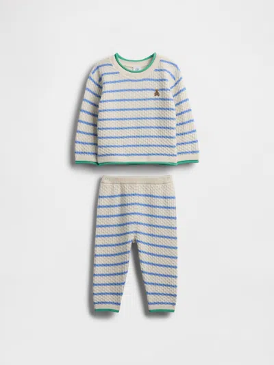 Gap Kids' Baby Crochet Sweater Outfit Set In Gray