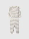 Gap Baby Crossover Sweater Set In Ivory Frost Stripe