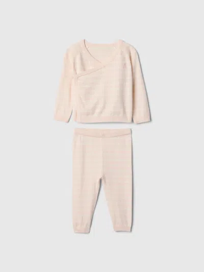 Gap Kids' Baby Crossover Sweater Set In Pink Stripe