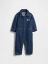 Gap Baby Denim Bear Logo Coveralls In Blue