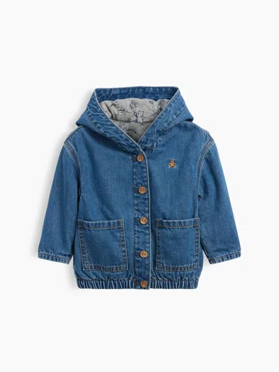 Gap Baby Denim Brannan Bear Hooded Jacket In Blue