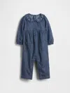 Gap Baby Denim Collared One-piece In Blue