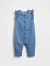 Gap Baby Denim Embroidered Heart One-piece In Blue