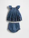 Gap Baby Denim Eyelet Outfit Set In Medium Wash