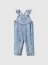 Gap Baby Denim Heart Overalls In Medium Wash
