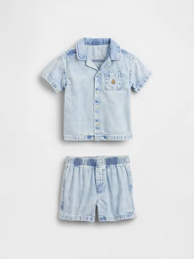 Gap Kids' Baby Denim Outfit Set In Gray