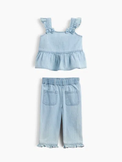 Gap Baby Denim Ruffle Outfit Set In Blue