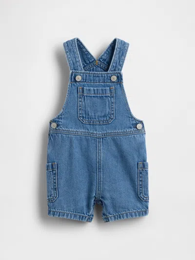 Gap Kids' Baby Denim Shortalls In Blue