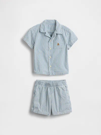 Gap Baby Denim Stripe Outfit Set In Blue