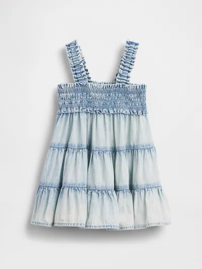 Gap Baby Denim Tiered Dress In Blue