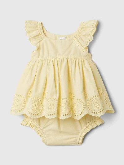 Gap Baby Eyelet Outfit Set In Maize Yellow