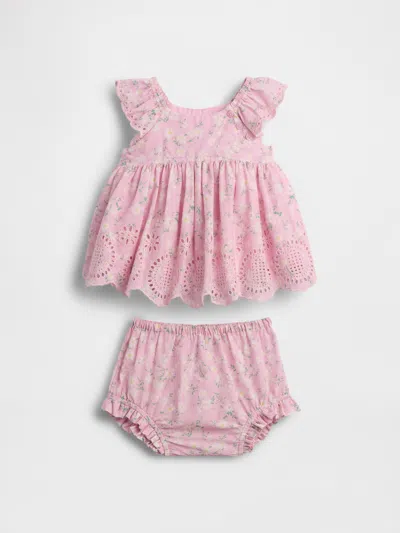 Gap Baby Eyelet Outfit Set In Pink