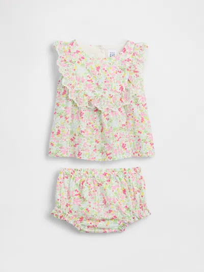 Gap Baby Eyelet Ruffle Outfit Set In Multi